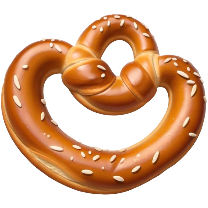 Pretzel Cinematic Realistic Pretzel Snack Emoji, depicted as a single, perfectly twisted pretzel with a glossy, salted crust, rendered with lifelike textures and warm, inviting lighting. emoji