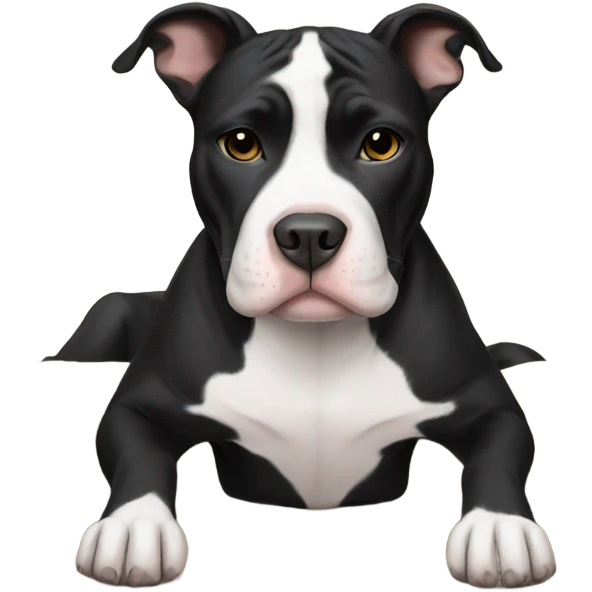 Black and White pitbull with blanket  emoji