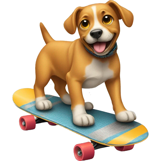 Dog riding skateboard emoji
