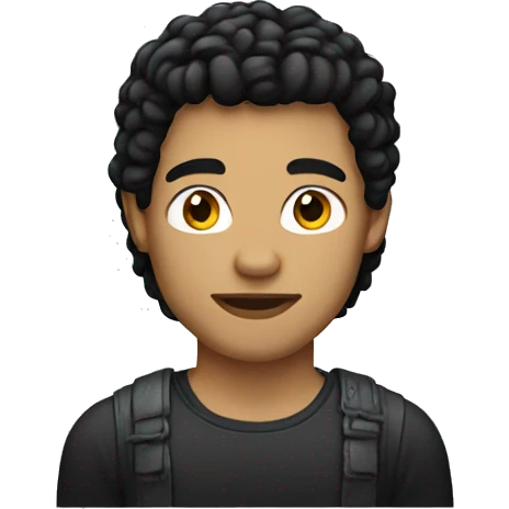 Light skinned guy with black mullet emoji