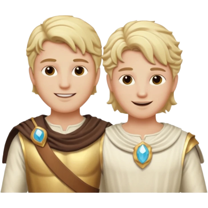 Castor and Pollux, The Twin Gods from Gods and Goddesses with blonde hair, cream outfit emoji