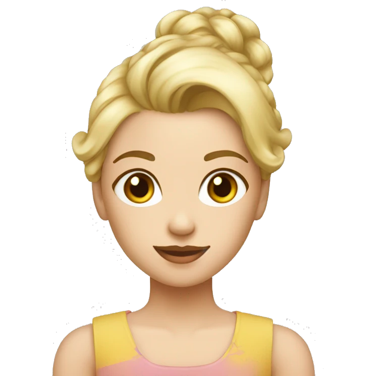 fille blond avec un chignon visage long yeux clair emoji