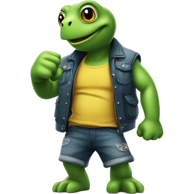 Dj turtle thums up emoji
