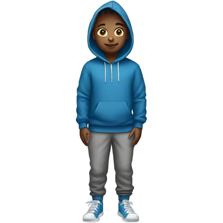 kid wearing a hoodie and joggers emoji