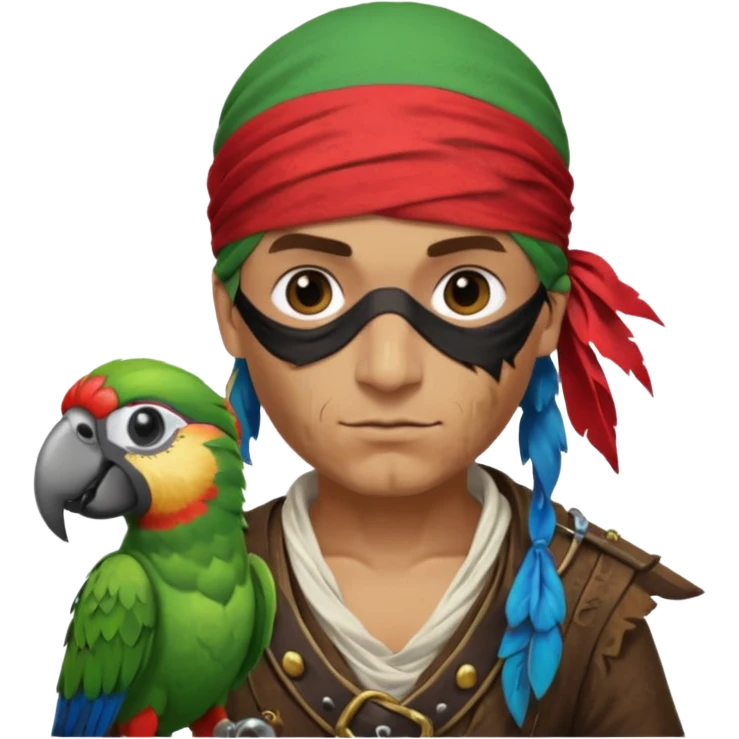 pirate and parrot emoji