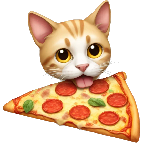 cat eating pizza emoji