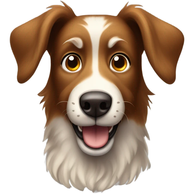 Crazy brown dog emoji