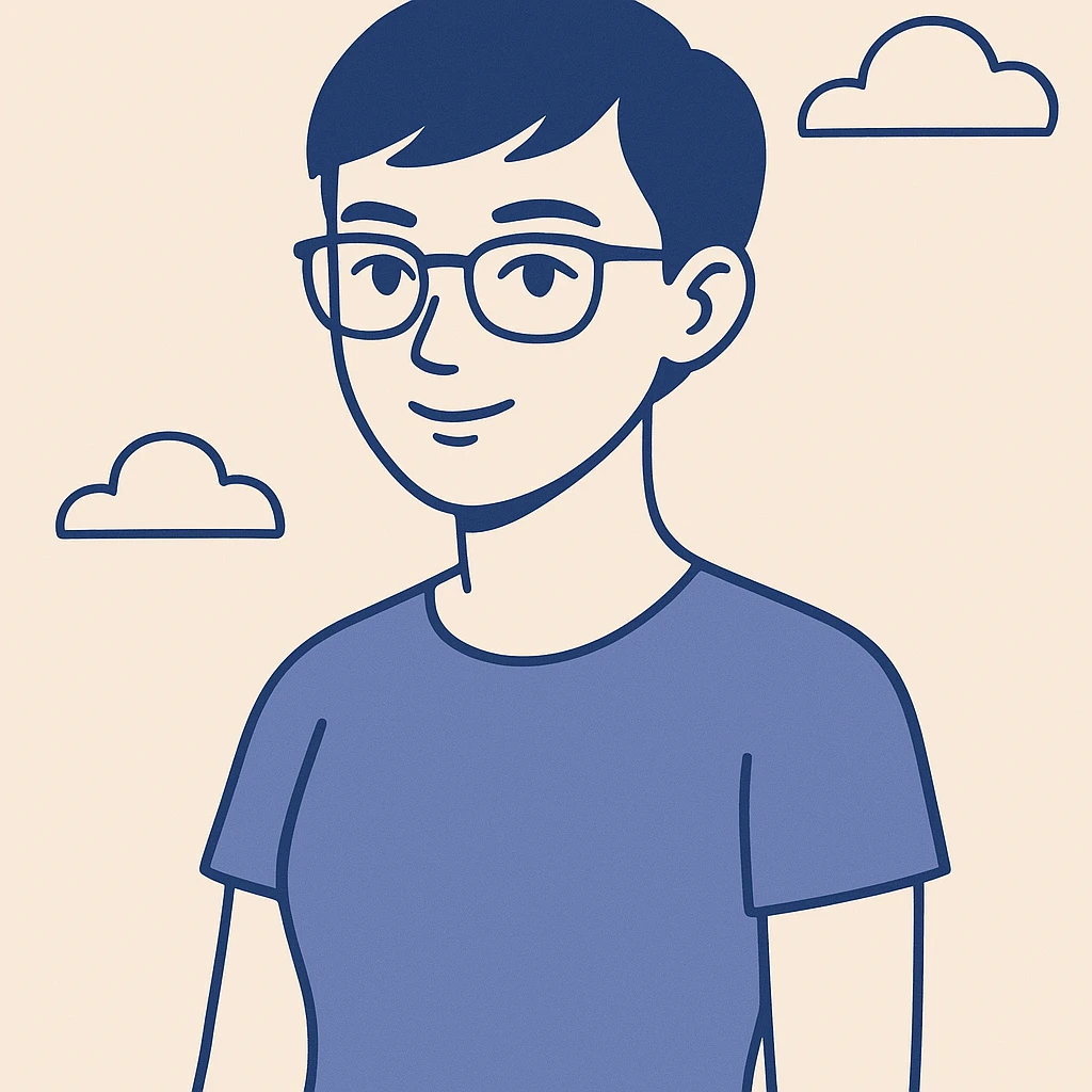 woman with a short pixie haircut, green eyes, wearing glasses and a short sleeve shirt, clean modern illustration style emoji