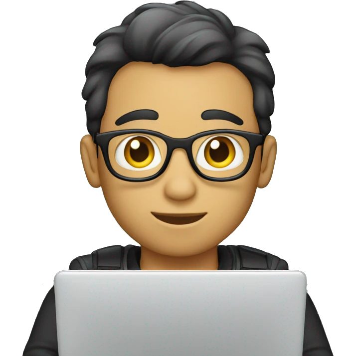 Chico blanco con laptop emoji