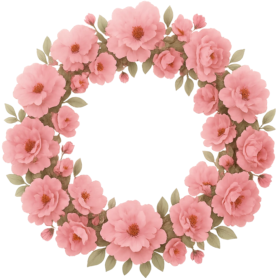 pink wreath, remove background emoji