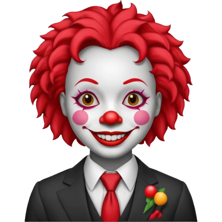 black woman Clown with a tie and suit emoji