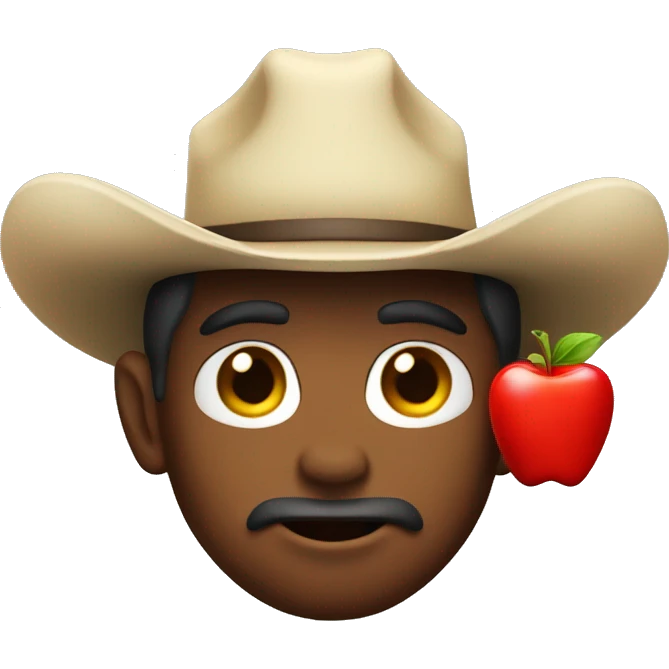 Cow-boy with piment (apple emoji) emoji