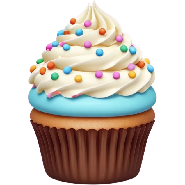 A 3D cartoon poster design advertising cupcakes, with bright pastel colors, clean text and borders, soft background, realistic Memoji-style layout. emoji
