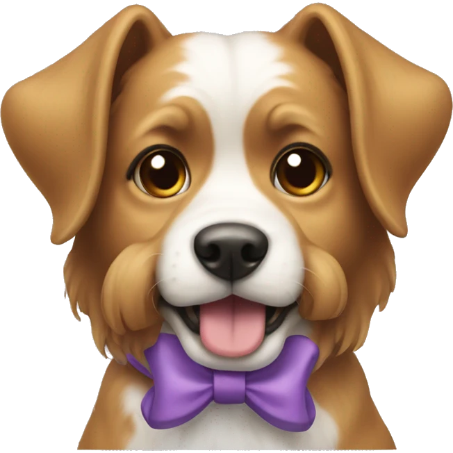 Dog with bow  emoji