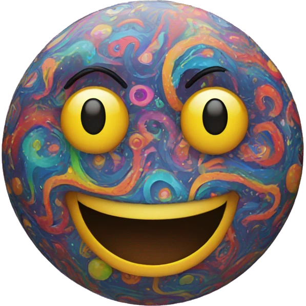 Smiley Face with psychedelic eyes emoji
