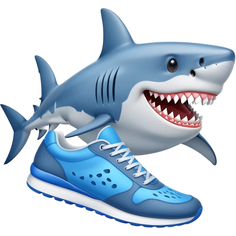 Shark in blue sneakers emoji