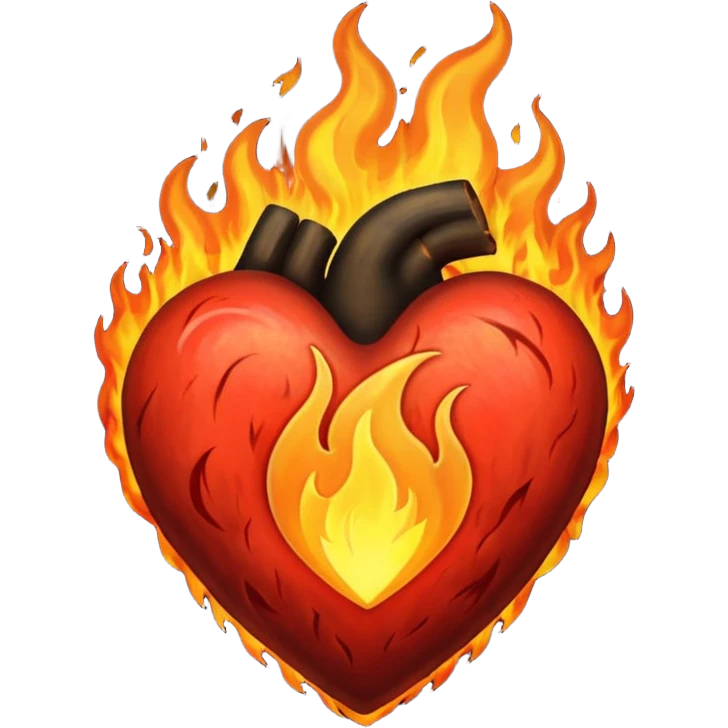 A black love hurt in black fire emoji