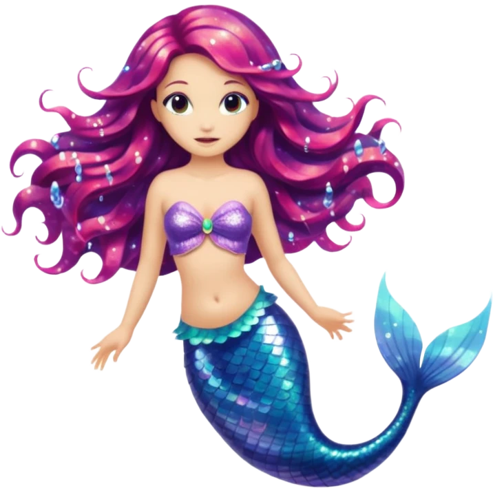 Glitter mermaid emoji