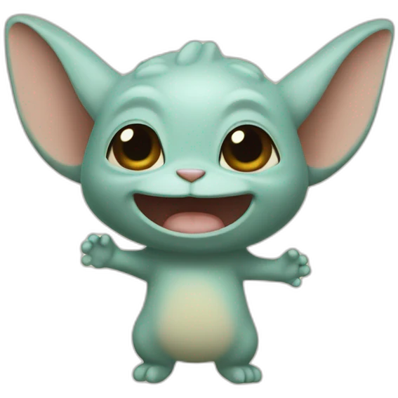 grogu, hods hand up  emoji