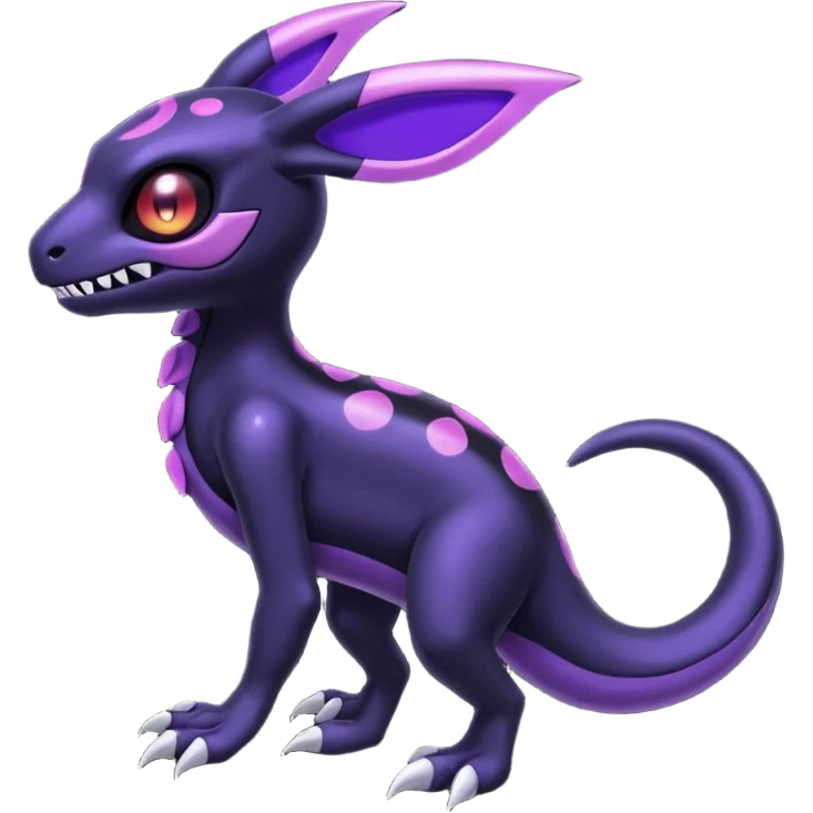 Shiny Duskull-Salandit-Umbreon-Fakémon-hybrid-creature (full body)  emoji