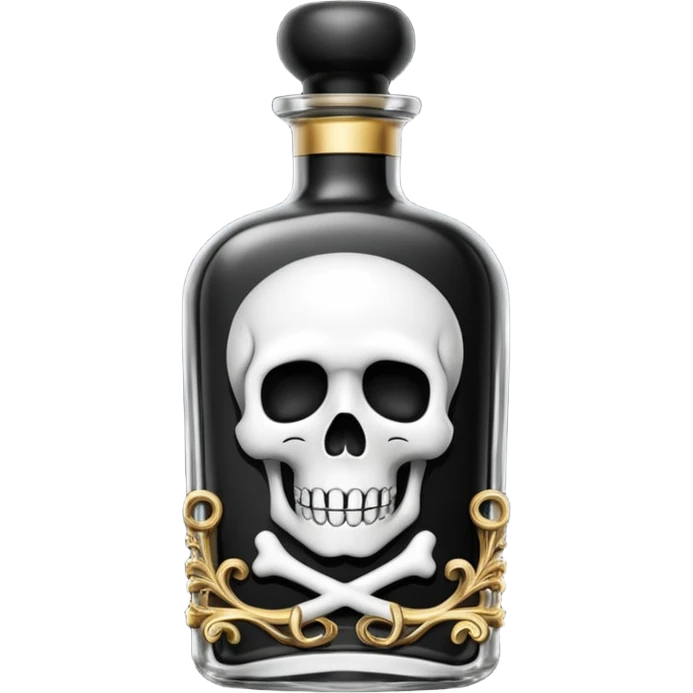 an elegant black poison bottle, no skull, no bones emoji
