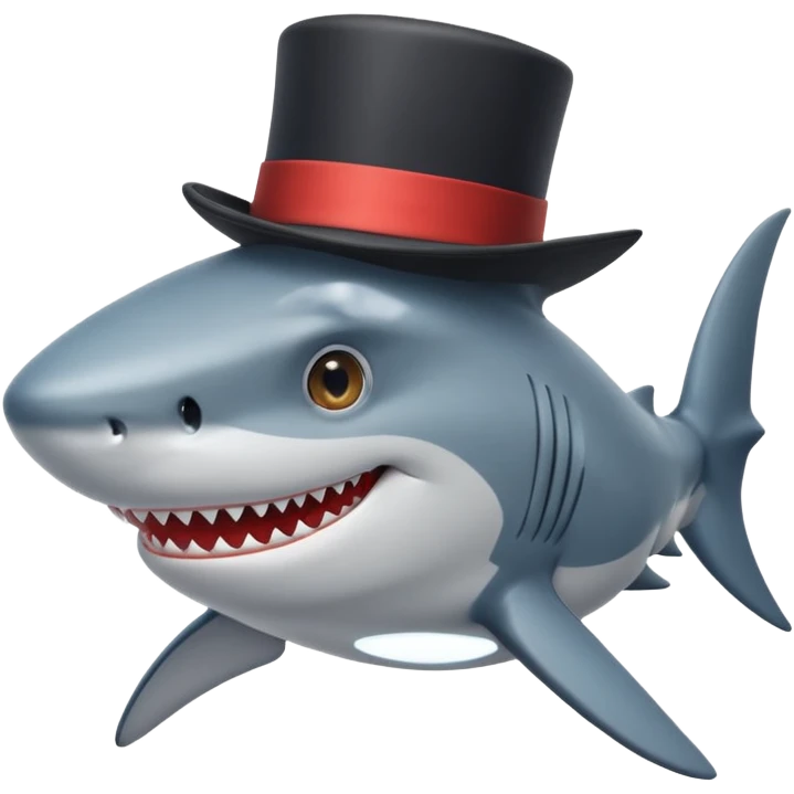 Shark with a top hat emoji