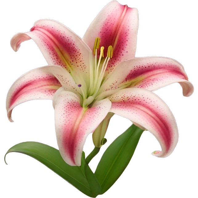 Stargazer lily with pink background emoji