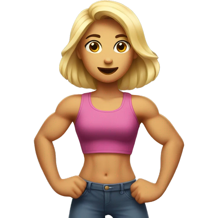 Girl flexing muscle emoji