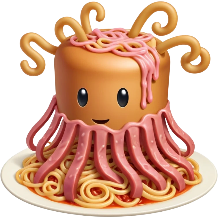  SPAM meat melted flying spaghetti pink gooey slop art emoji