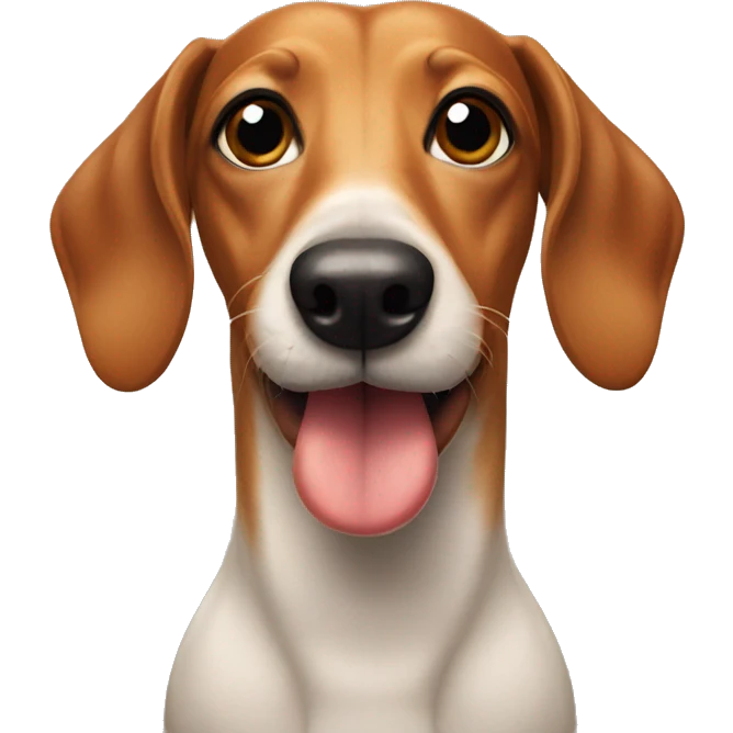 A sausage dog with mustache emoji