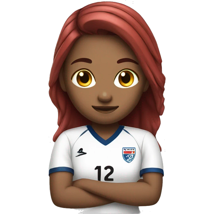 Girl soccer player with red jersey  emoji