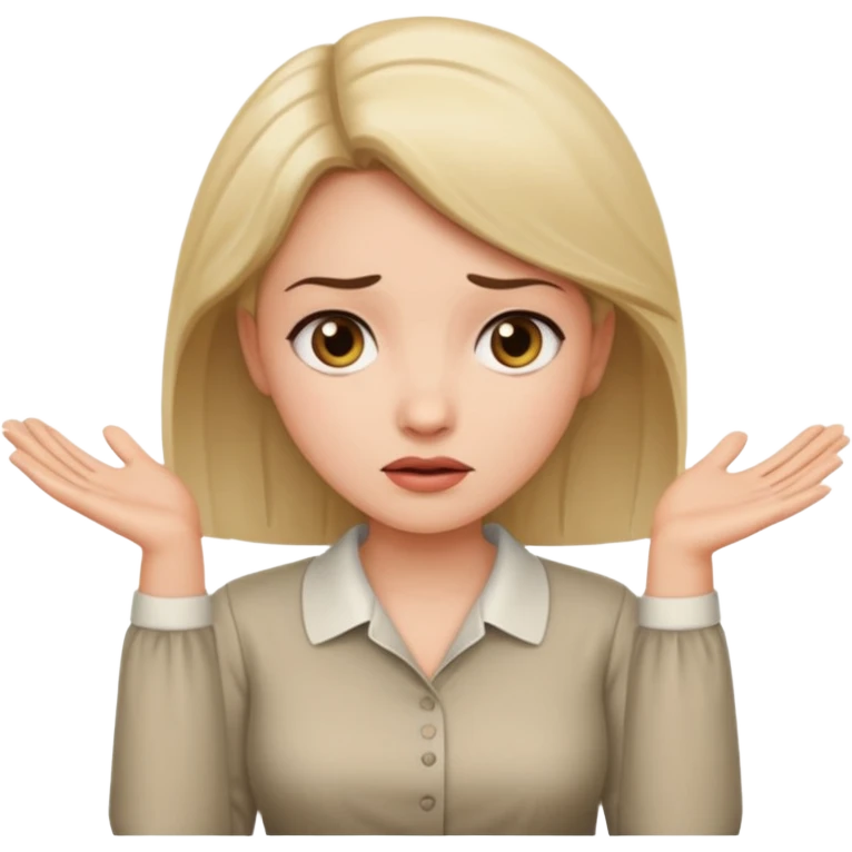 woman shrugging, neutral expression emoji