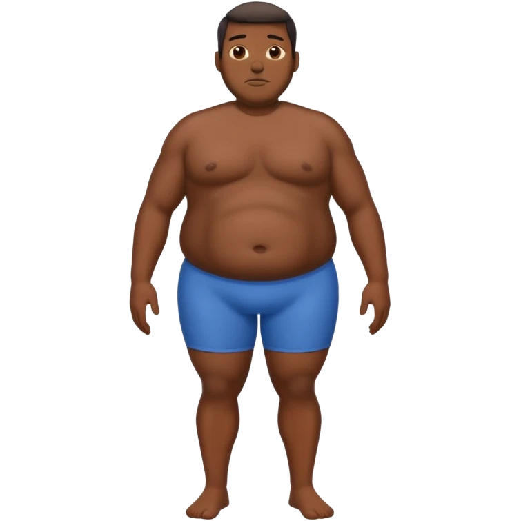 Black man with really skinny legs and a fat torso emoji