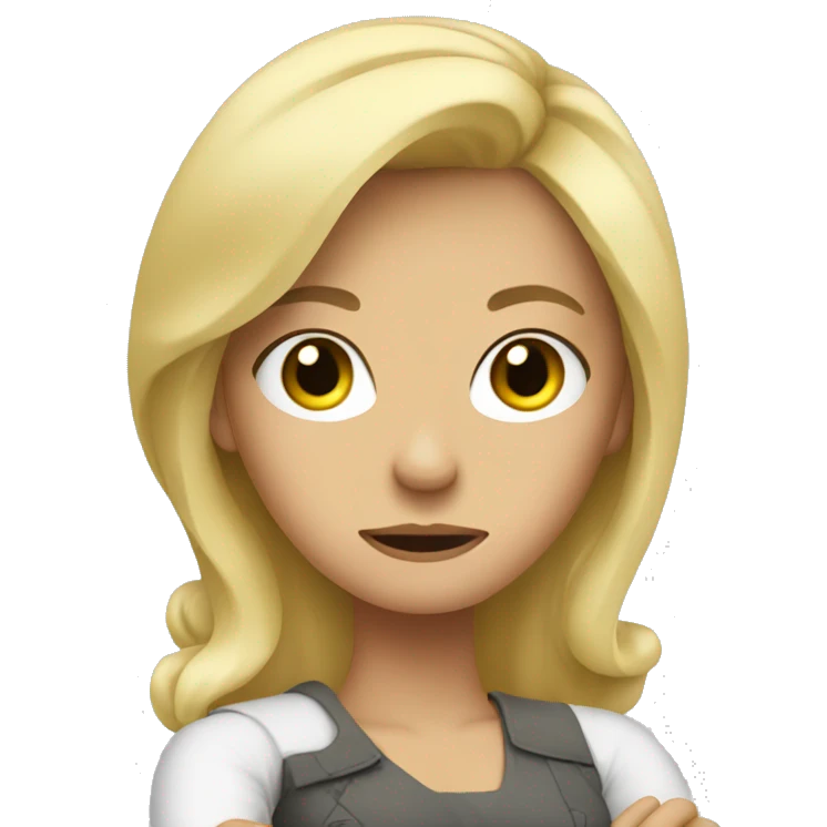 Blonde woman mad with her arms crossed  emoji