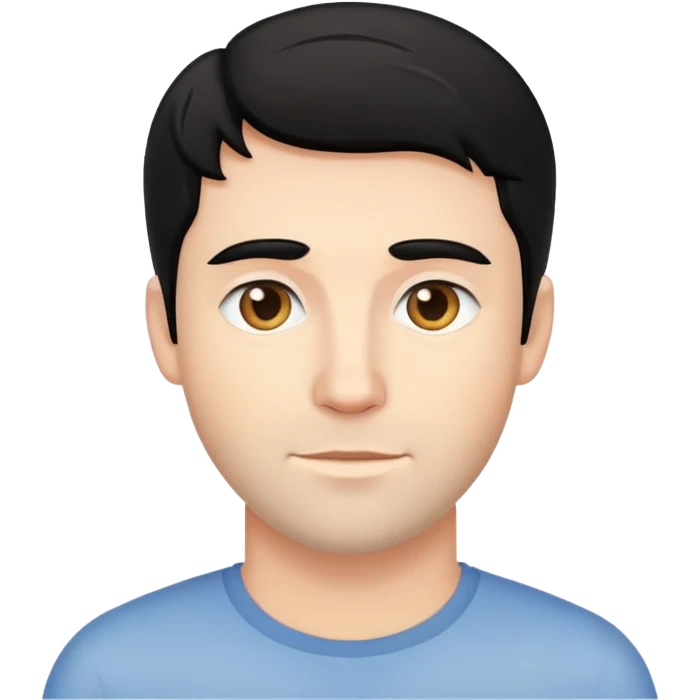 Black haired Caucasian man named Matt￼ emoji