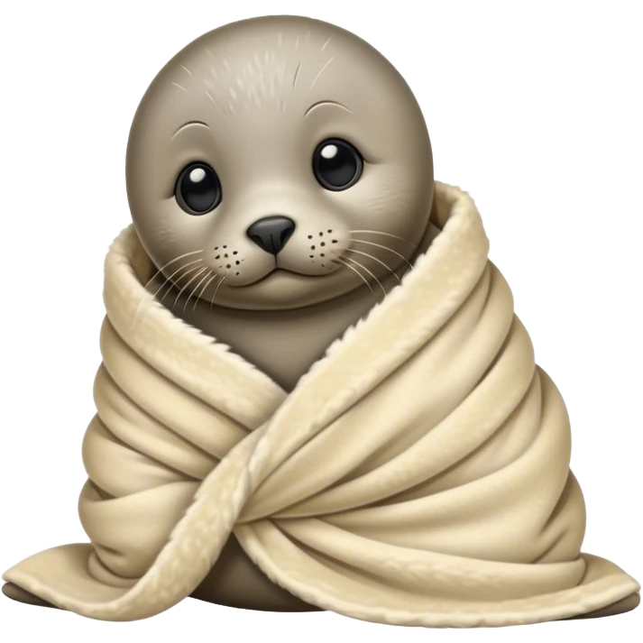 Seal pup cozy in a blanket  emoji