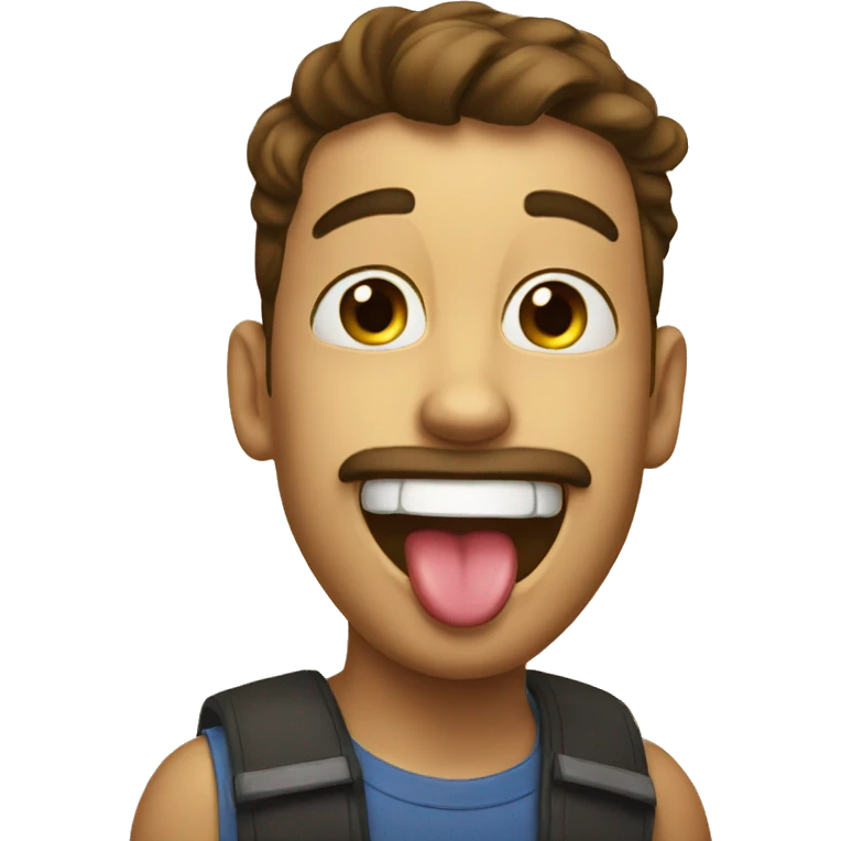 shows his tongue emoji