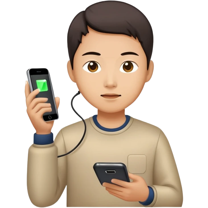 Chinese using a charging phone emoji