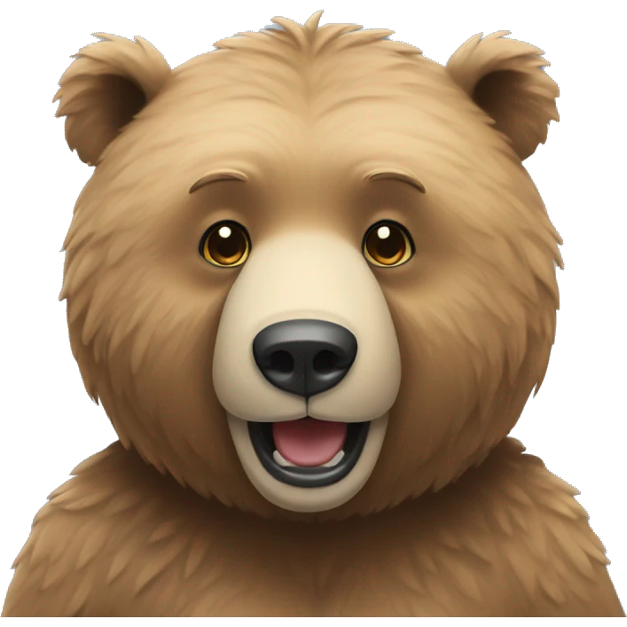 A bear that is the colored blue and saying hello  emoji