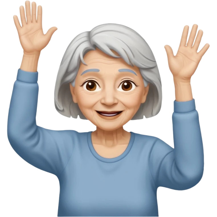 Old lady hands up raise the roof dancing  like she doesn’t care  emoji