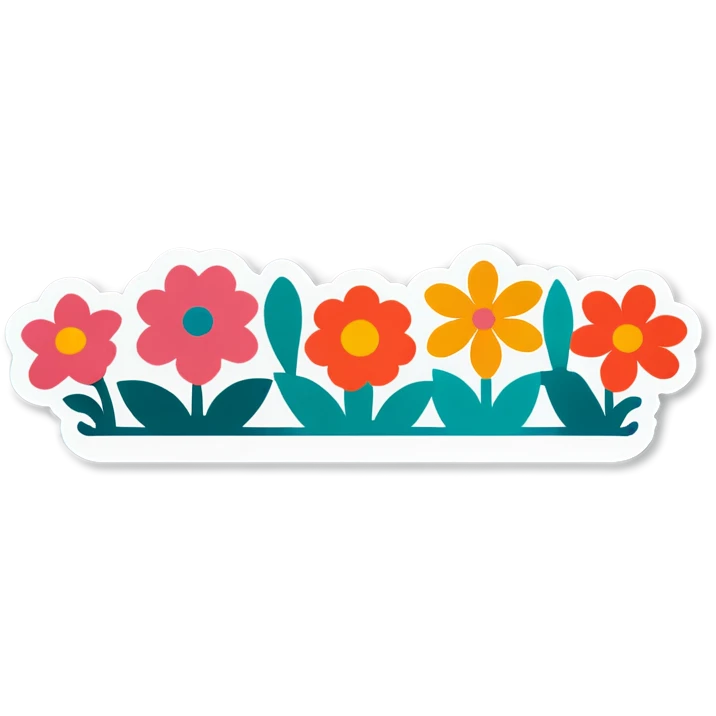 A line of flowers  emoji