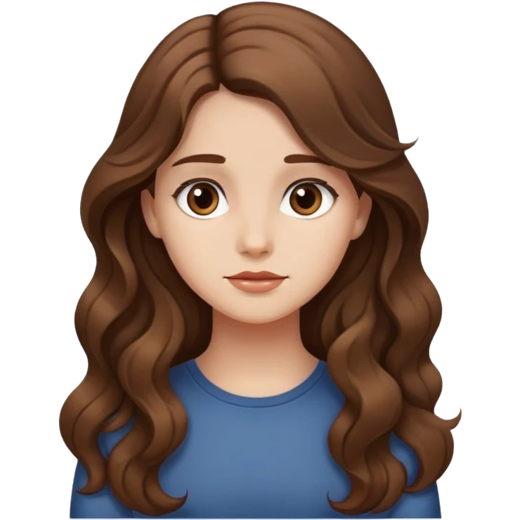 girl with long wavy brown hair waiting emoji