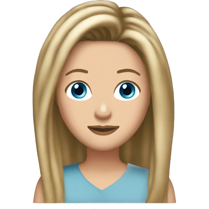 Rachel Green friends with hair highlights and blue eyes emoji