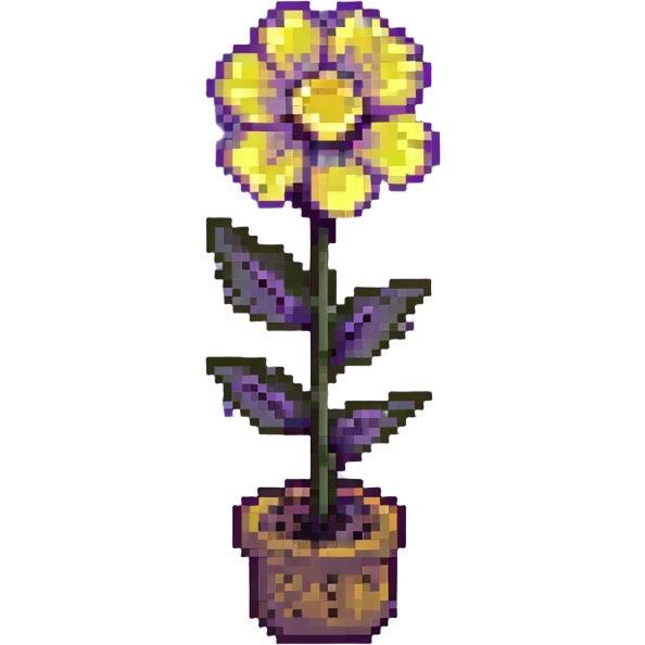 pixel art yellow flower with vibrant colors emoji