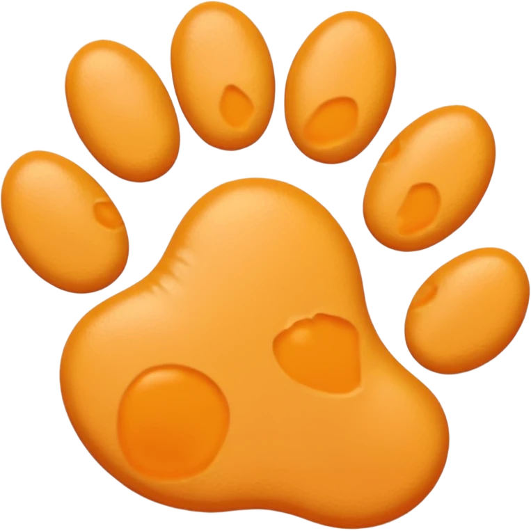 a very light pale pastel yellowy orange pawprint emoji
