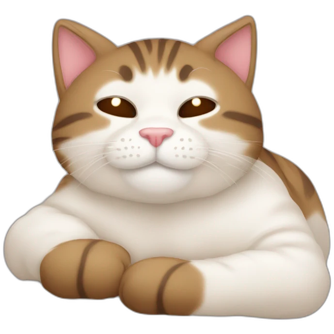 Gato durmiendo con un así de peluche emoji