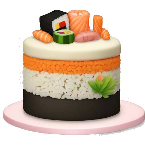 birthday cake made of sushi emoji