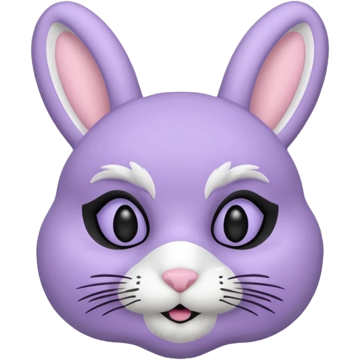 bunny face in a pastel lavender ski bank robber mask  emoji