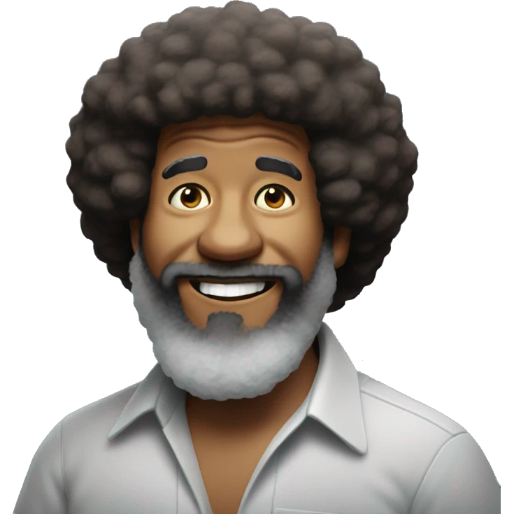 Black Bob Ross emoji