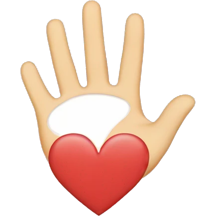 One hand half heart emoji